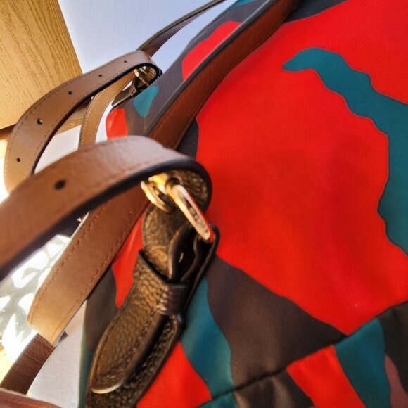 RARE Coach nylon backpack/daypack F11848 in colorful camo with leather straps - Picture 12 of 14